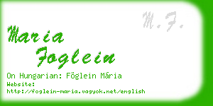 maria foglein business card